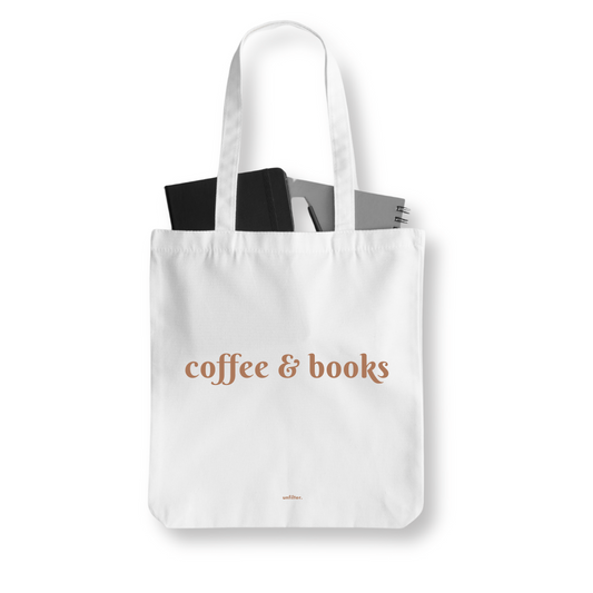 Coffee & Books white Tote Bag